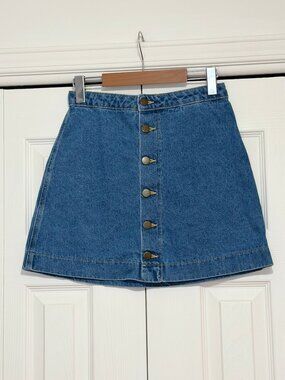 American Apparel Button-Down Mini Denim Skirt